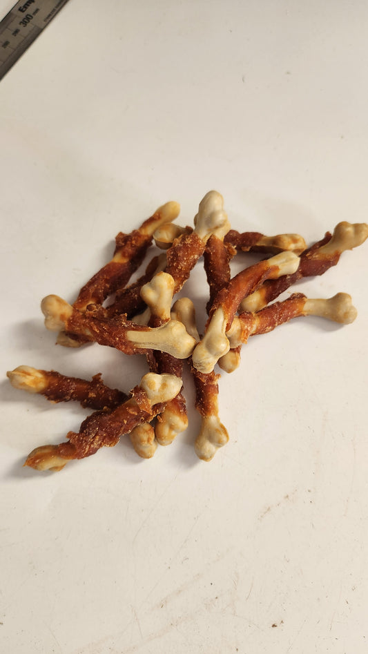 Chicken breast jerky wrapped calcium bone 100g